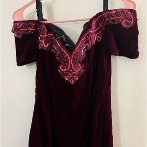 Rampage vintage red garnet Scarlett O’Hara gown dress small 3 y2k xs